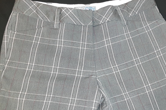 Star City Miranda shades of gray/black/pink,etc. plaid dress pants. - Picture 3 of 11